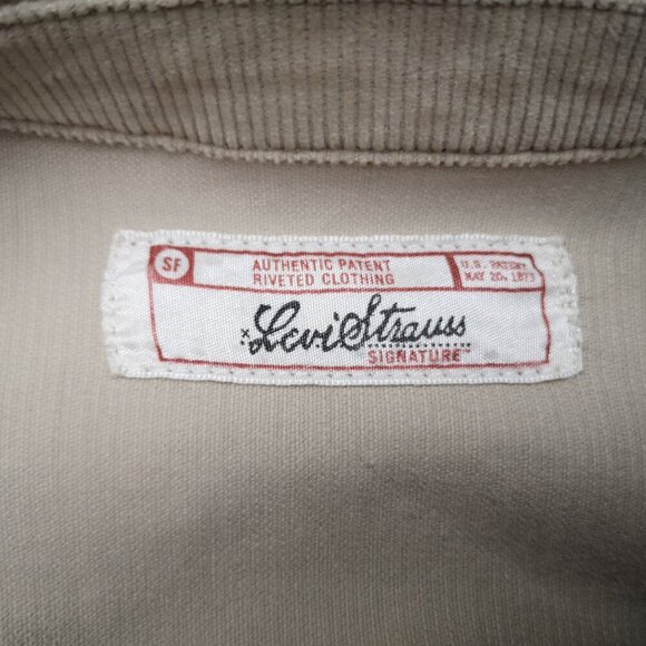 Levi Strauss Signature Ladies Light Tan Corduroy 3 Button Closure Jacket - Picture 3 of 8